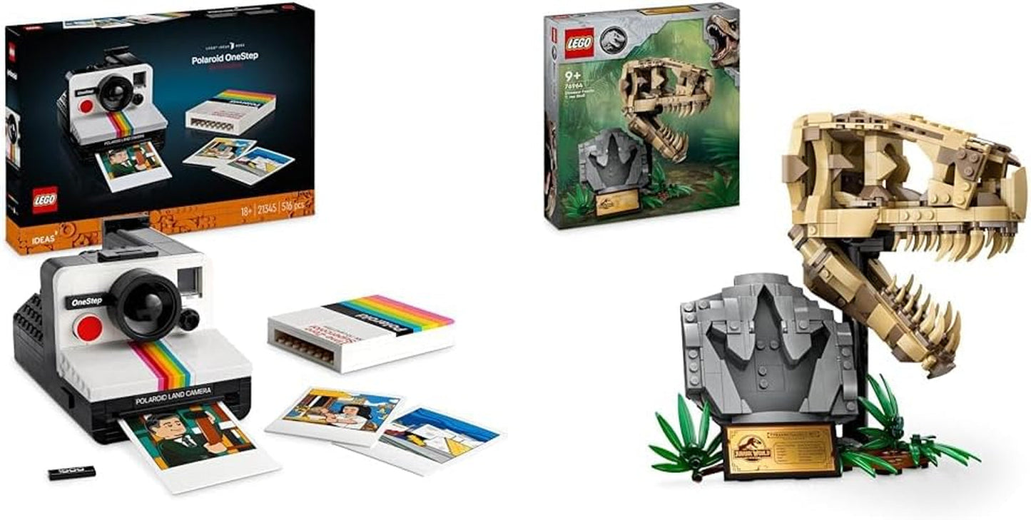 LEGO Ideas Sada fotoaparátu Polaroid Onestep SX-70 pro dospělé, sběratelská s autentickými detaily, kreativní činnost, fotografické dárky pro ženy, muže, jeho, ji a dospívající 21345 stavebnic Besuche den LEGO-Store Dinosaur Fosil Fosil Pack