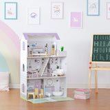 Obří domeček pro panenky Teamson Kids Olivias Little World se 16 doplňky pro panenky, dřevěný domeček pro panenky s nábytkem, 3patrový, dětský domeček pro panenky pro panenky 12 palců/30 cm, věk 3 roky+ Domky pro panenky Naty Shop