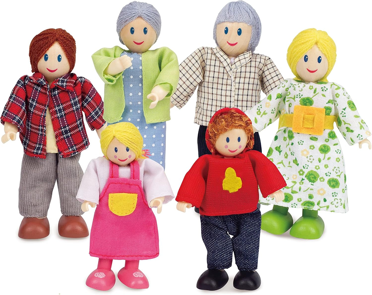 Hape E3401 Four Seasons House, zařízený a E3500 – rodina panenek, světlá kůže
