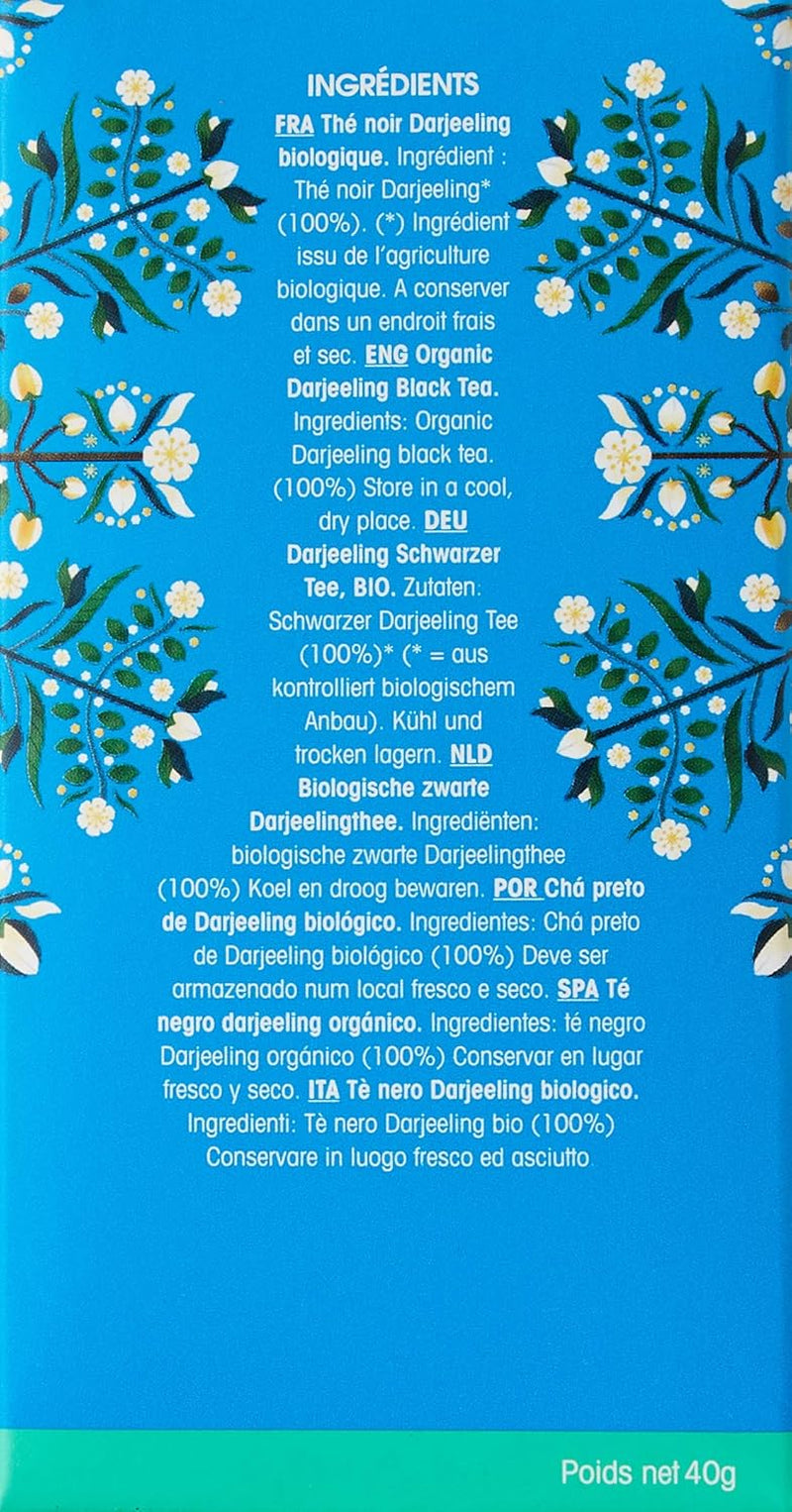 ETS - černý čaj Darjeeling, BIO, 20 čajových sáčků (balení po 2)