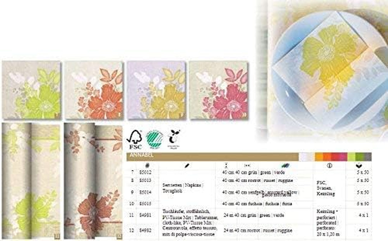 Papstar, 50 ubrousků "ROYAL Collection" 1/4 přeložení 40 cm X 40 cm Fuchsiová "Annabel", #85015