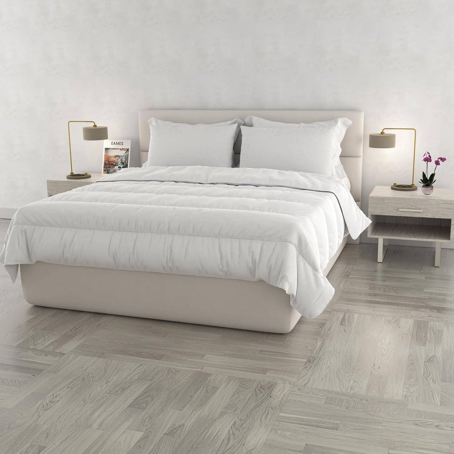 Prestige Quilt Made in Italy, léto, bílá, 250 X 200 Cm Přikrývky a přikrývky Naty Shop White 250X200 Cm