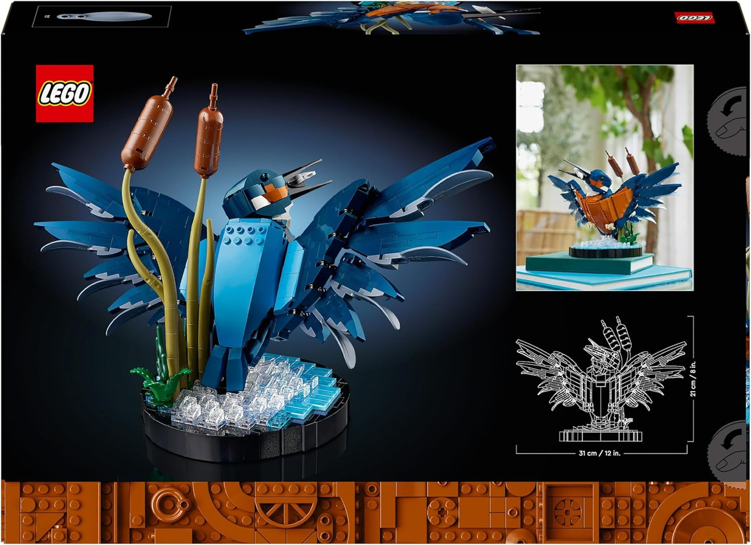 LEGO Icons Stavebnice modelu ledňáčka pro dospělé, figurka ptáka do obývacího pokoje nebo kanceláře, dekorace pro domácnost a kancelář, dárek pro milovníky ptactva a ornitology, ženy a muže 10331 stavebnic Besuche den LEGO-Store