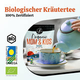 VITSTORM® BIO TEE Mom & Kids - Čaj pro ženy a kojící ženy - Rooibos, jablko, fenykl, meduňka, alchemilka, jahoda - Relaxační čaj - Ovocný a lahodný - Bez kofeinu - Bylinný čaj 100 g