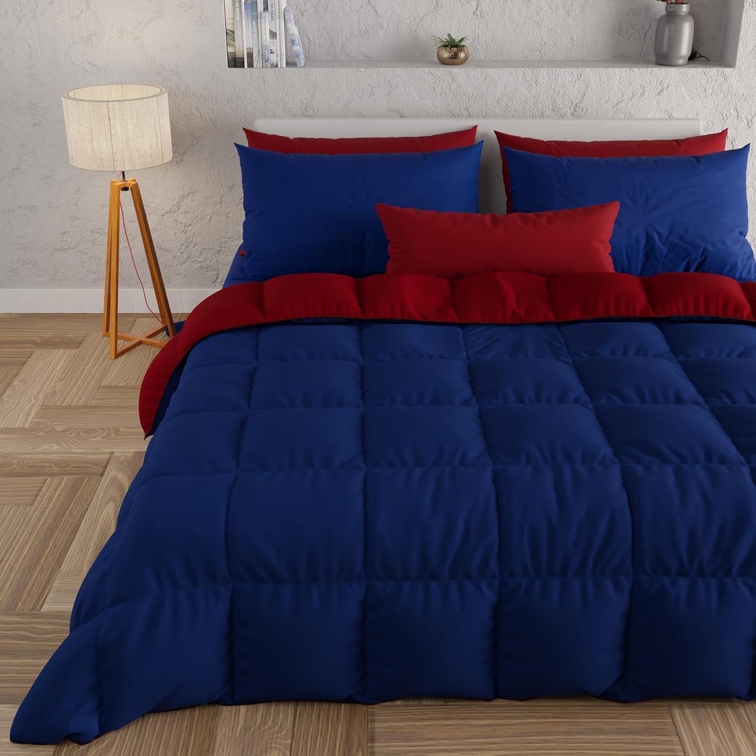 PETTI Artigiani Italiani - Zimní přikrývka na dvojlůžko, maxi, jednobarevná, oboustranná, bílá, šedá, 100% Made in Italy Přikrývky a přikrývky Naty Shop Blunotte Bordeaux 160 X 190 Cm