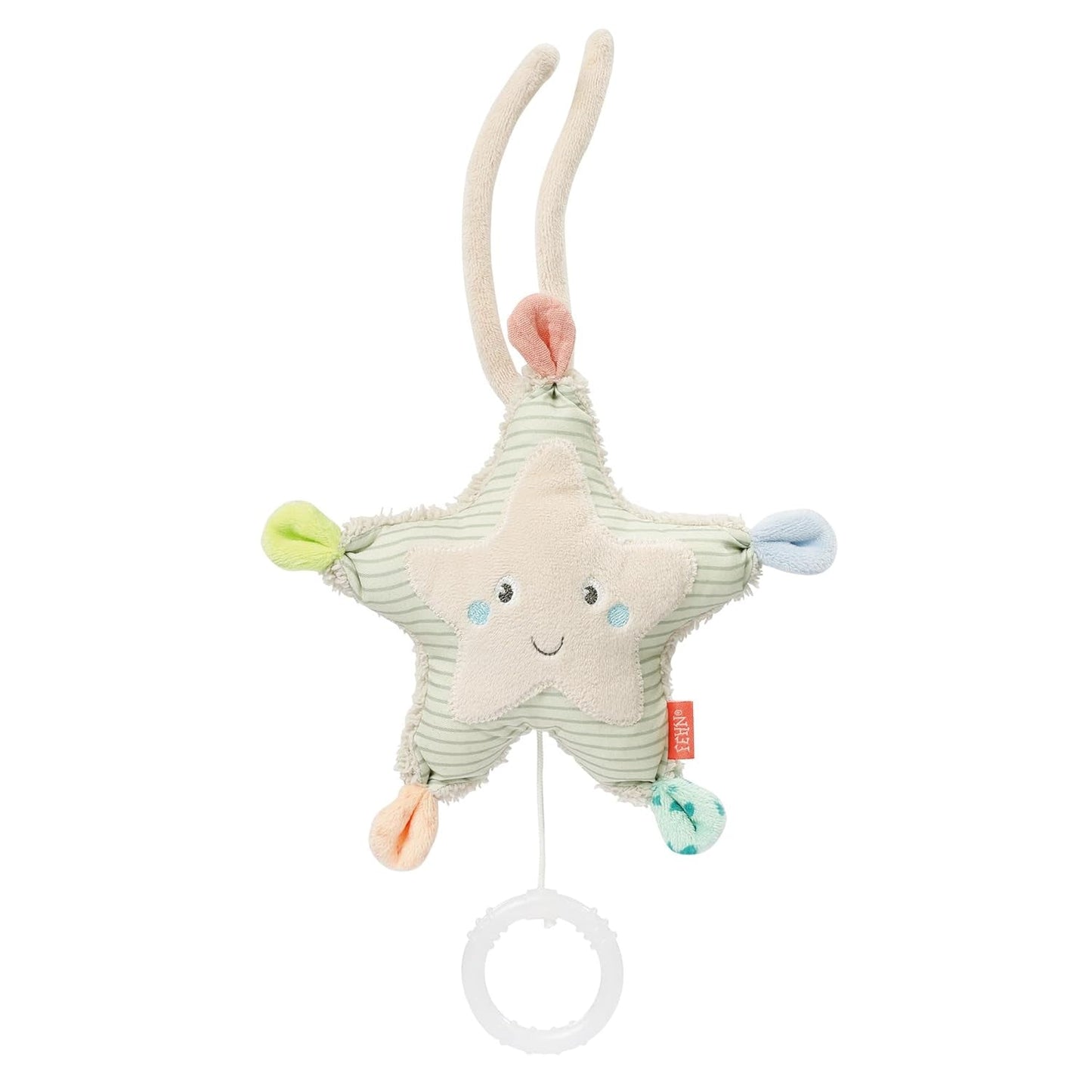 Fehn music box baby sleep aid ovečka - plyšová hračka s nástavcem - uspávací písnička "Brahms lullaby" - dětská hračka na cesty i domů - hudební hračky pro miminka a děti Hračky Bebe Naty Shop Starfish
