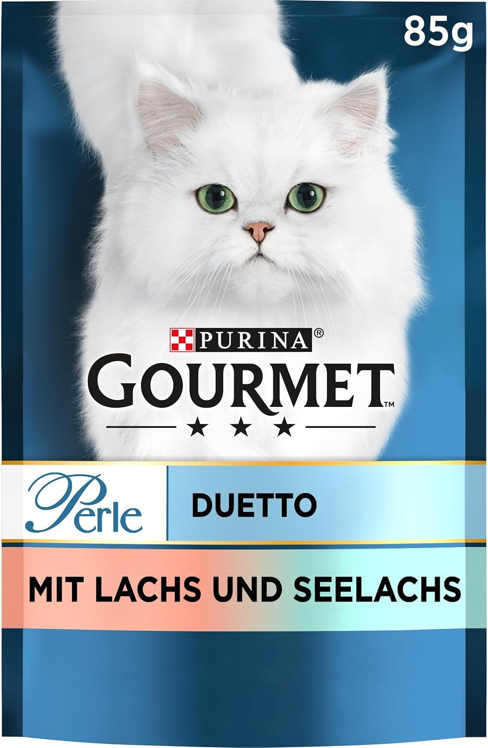 Gourmet Perle Duetto Losos & Yellow Treska Mokré krmivo pro kočky 26 balení (26 x 85 g)