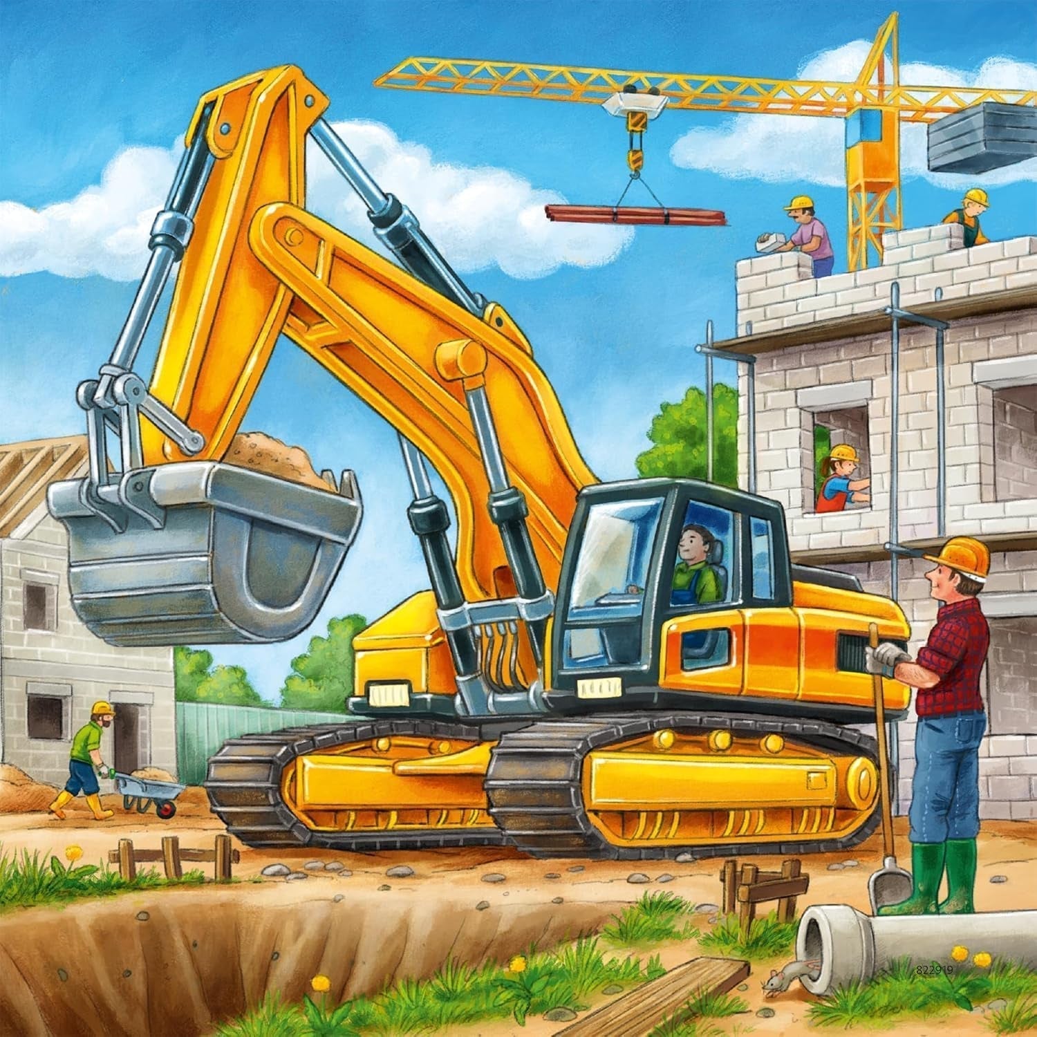 Ravensburger Puzzle pro děti - 09226 Velká stavební vozidla - Puzzle pro děti od 5 let, s 3X49 dílky Puzzle Naty Shop