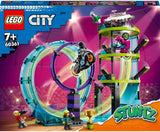 LEGO 60361 City Stuntz Ultimátní kaskadérská výzva, kaskadérské kousky 3v1 pro 1 nebo 2 hráče, se 2 dětskými kolovými motocykly, sada 2023 Stavebnice Besuche den LEGO-Store