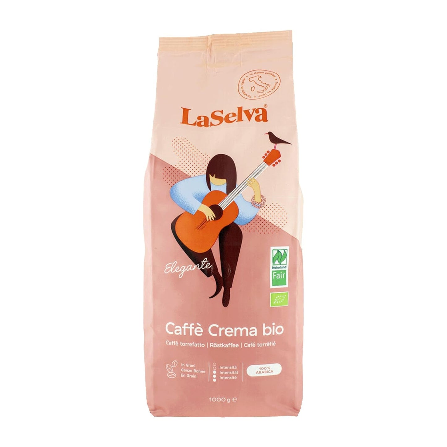 Caffé Crema Elegante pražená káva, celá zrna, bio, 1 kg