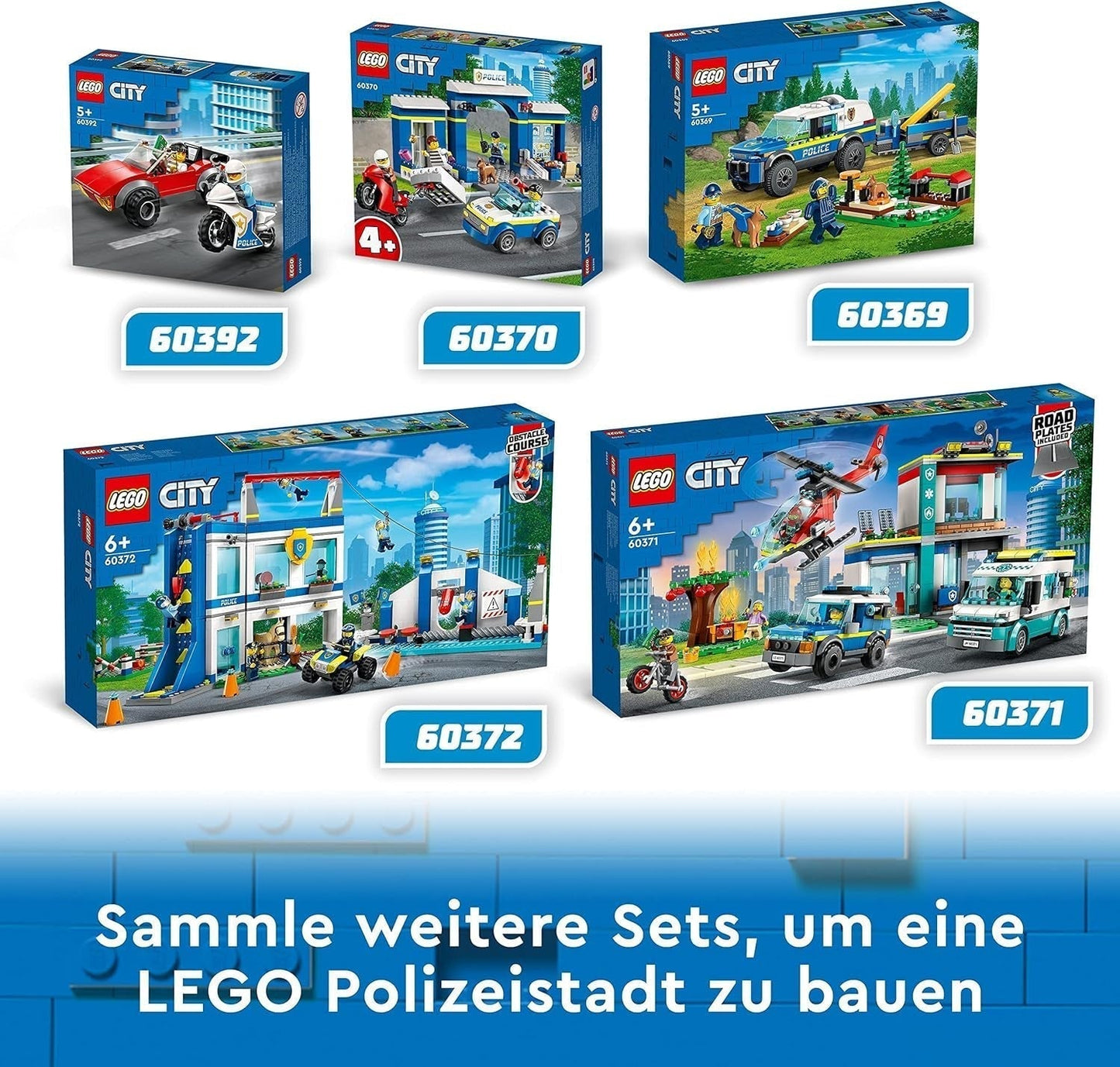 LEGO 60369 City Mobilní výcvik policejních psů, policejní auto s přívěsem, figurky psa a štěněte, sada zvířat pro děti od 5 let Stavebnice Besuche den LEGO-Store