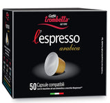 Caffè TROMBETTA L 'Espresso, Italien Kaffee Kapseln kompatibilní s Nespresso. Aus 100% Arabica mit einem Vollmundigen und Körperreichen - 50 Kapseln, 50 Stück (1er Pack)