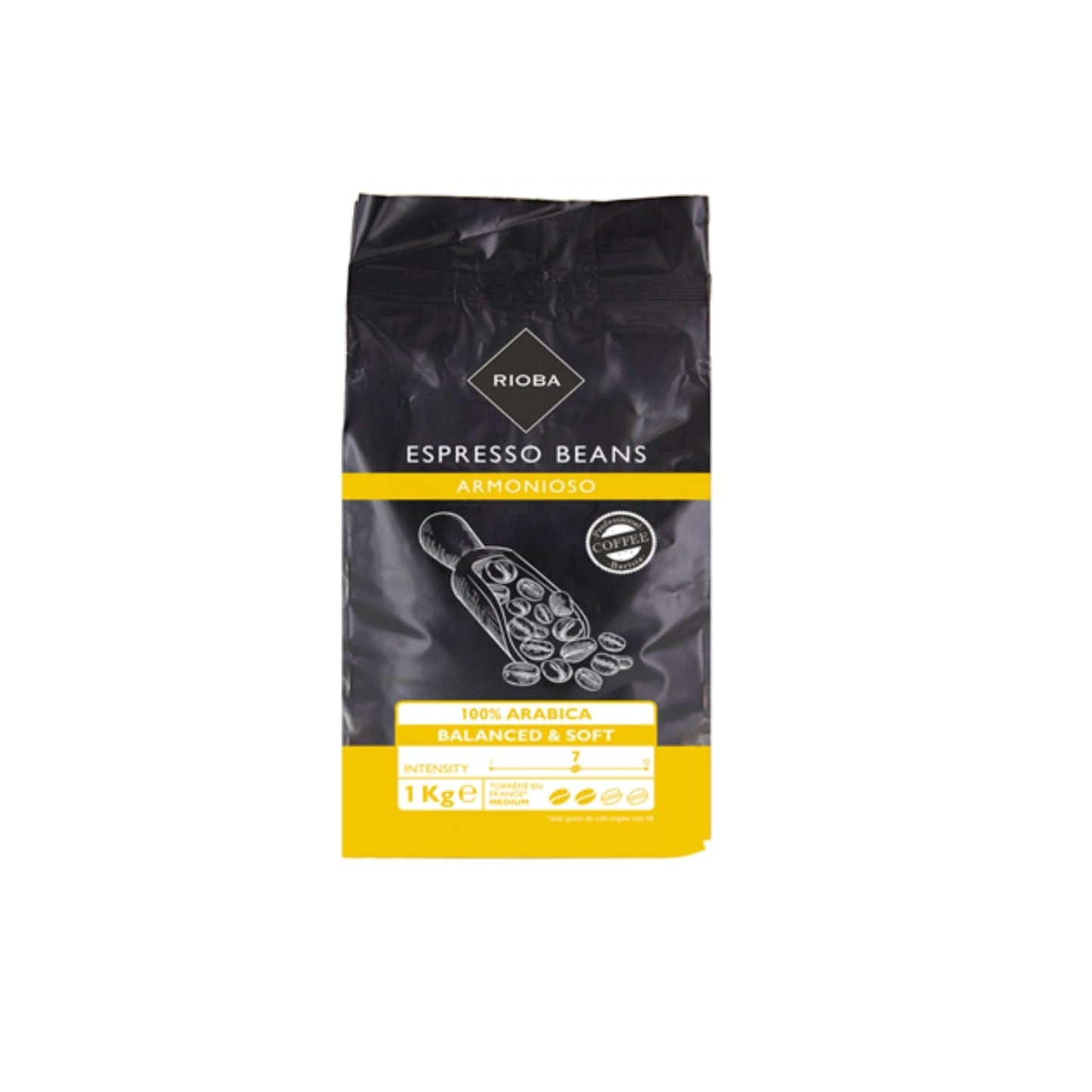 Kávová zrna 100% Arabica - Intenzita 7 Rioba - 1kg