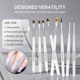 Sada Sularpek 8 Stück Nagel Pinsel, Pinsel Für Gelnägel, Nageldesign Pinsel, Nail Art Dotting Tools, Nailart Pinsel Für Gel Acryl Nägel Nailart