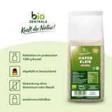 Biocentral bio ovesné otruby 1 kg | Výhodný balíček | Zdroj bílkovin s vysokým obsahem vlákniny | Přirozeně vegan | Ze zemědělství EU | Nízký obsah cukru