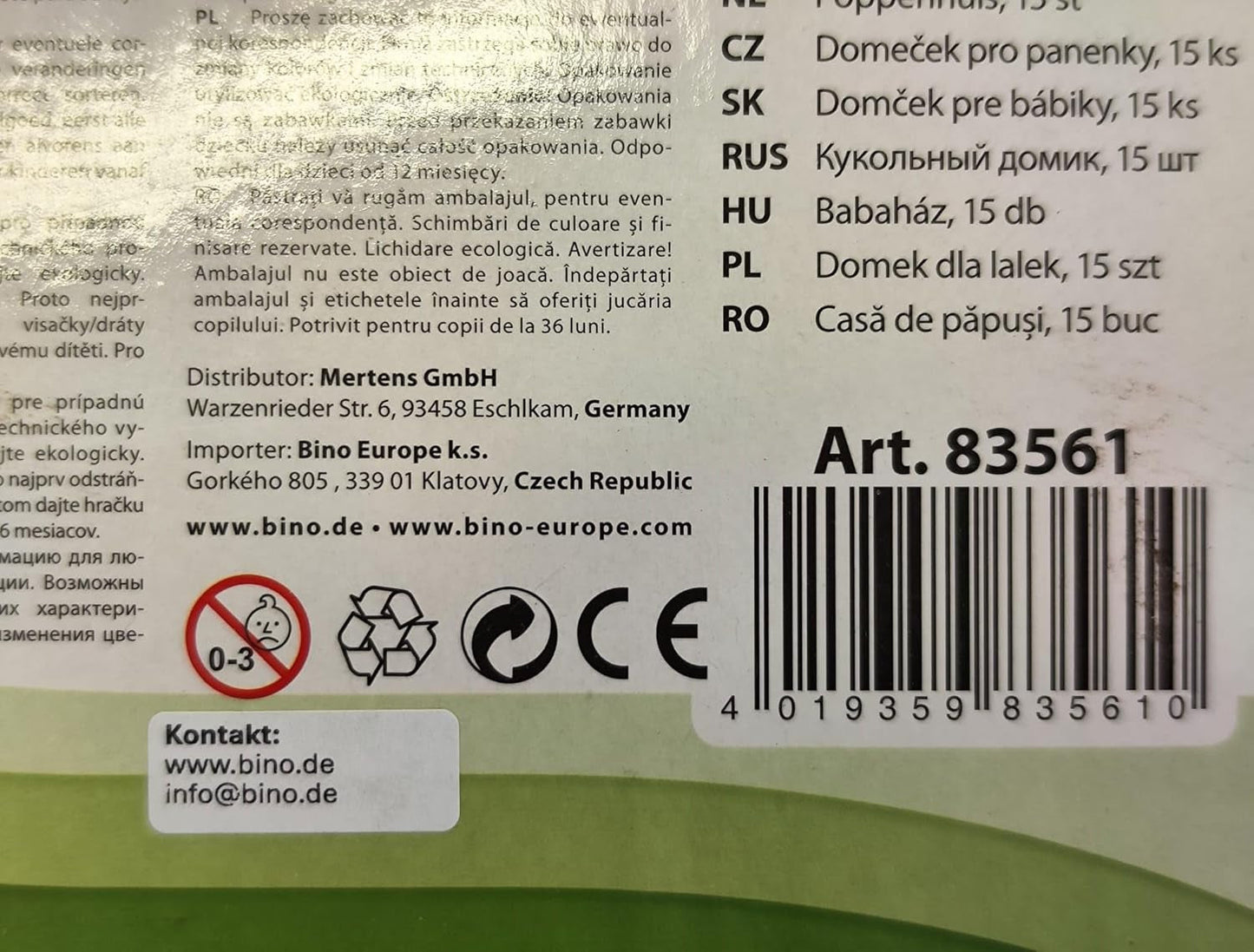 Bino World of Toys Domeček pro panenky s balkonem, Hračka pro batolata od 3 let, se 3 patry, schodištěm, 4 pokoji a balkonem vč. 15-TLG. Doplňky, Pro podporu dětských dovedností, Růžový design domečků pro panenky Naty Shop