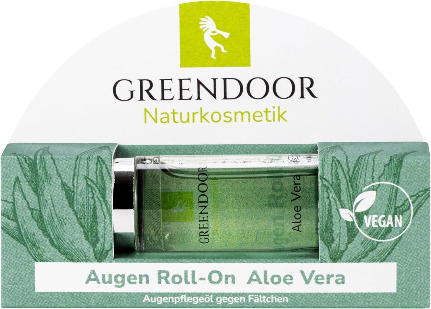 GREENDOOR Eye Roll-On Aloe Vera, přírodní oční sérum proti vráskám, 10 ml Cosmetics and Beauty Naty Shop