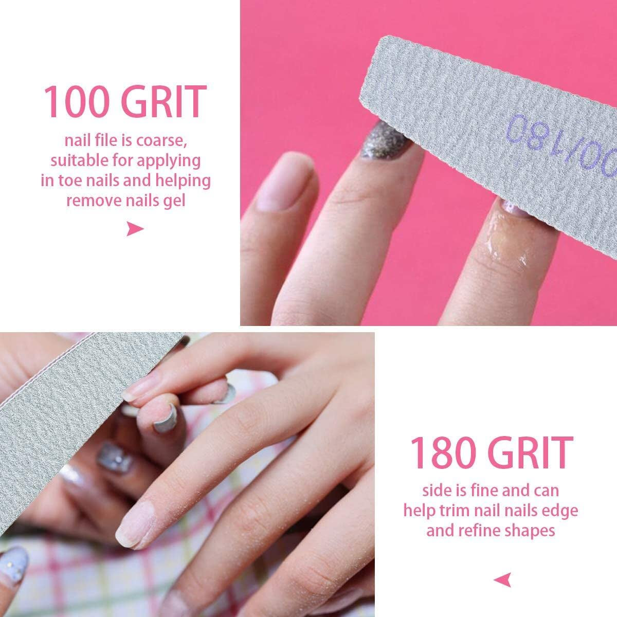 URAQT Professionelle Nagelfeile, 16 Stück, Feile 100/180, Waschbar, Für Nägel, Doppelseitig – Friseursalon, Haustiere (bílá)