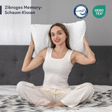 EGO HOME polštář z paměťové pěny 40x80 cm s drcenou paměťovou pěnou - prodyšný, ergonomický polštář pro podporu krku pro spáče na boku, zádech nebo břiše - certifikováno Oeko-Tex - pratelný potah