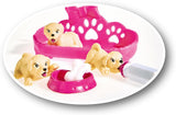 Simba 105733041 - Evi Love Puppy Love se TŘI štěňaty, s boudou pro psa a doplňky, módní panenka, 12 cm, pro děti od 3 let