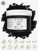 Potravinářské barvivo Sugarflair Max Concentrated Black, vysoce koncentrované potravinářské barvivo na marcipán a fondán, pastové barvivo Max Concentrate - 400 g