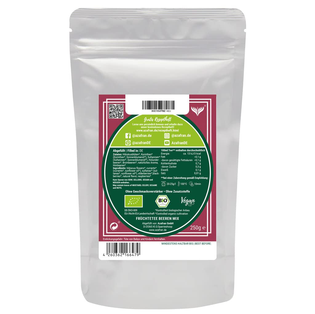 Azafran BIO Ovocný čaj Směs červeného ovoce 250g