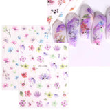 JMEOWIO Nálepka na nehty Frühling Blume 12 Blatt Nálepka na nehty Selbtklebend Nagelaufkleber Blätter Dekoration Nageldesign Zubehör