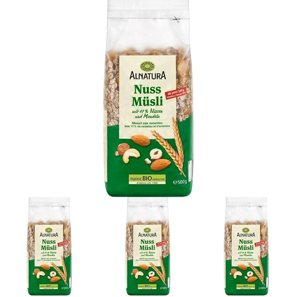 Bio müsli s ořechy, 17 % ořechů a mandlí, 0,5 kg