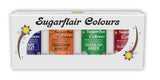 Sugarflair Pasta Food Coloring Set/4 potravinářské barvy na těstoviny, fondán, marcipán, cukrovou pastu, máslový krém a další: Macabre Green, Grape Purple, Blood Red