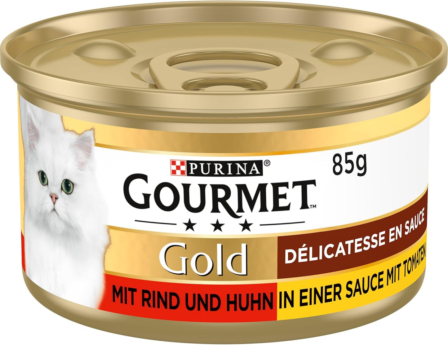 Gourmet Gold Délicatesse en Sauce Mokré krmivo pro kočky s hovězím a kuřecím masem, balení 12 ks (12 x 85 g)
