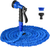 30 m prodlužovací zahradní hadice, 100 stop flexibilní vodní hadice s 8-tryskovou tryskou, vodotěsná zatahovací hadice pro velké zatížení s 3/4" a 1/2" konektory (30 m, zelená)