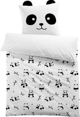 3D povlečení z mikrovlákna, zvířátka, unisex Povlečení - dětské Naty Shop Panda s ušima 135×200+80×80