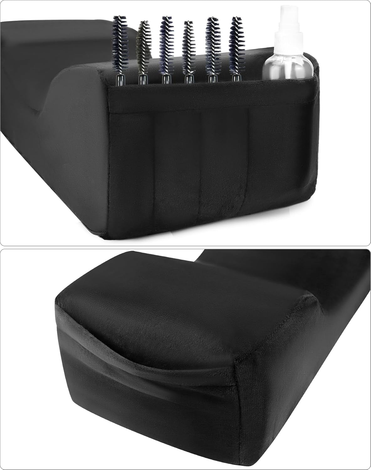 QWORK® polštář na řasy, kosmetický polštář na líčení ve tvaru písmene U, ergonomický polštář na řasy pro prodloužení, polštář na řasy z paměťové pěny pro kosmetický salon Domácí použití (černé) ortopedické polštáře na děložní hrdlo Naty Shop