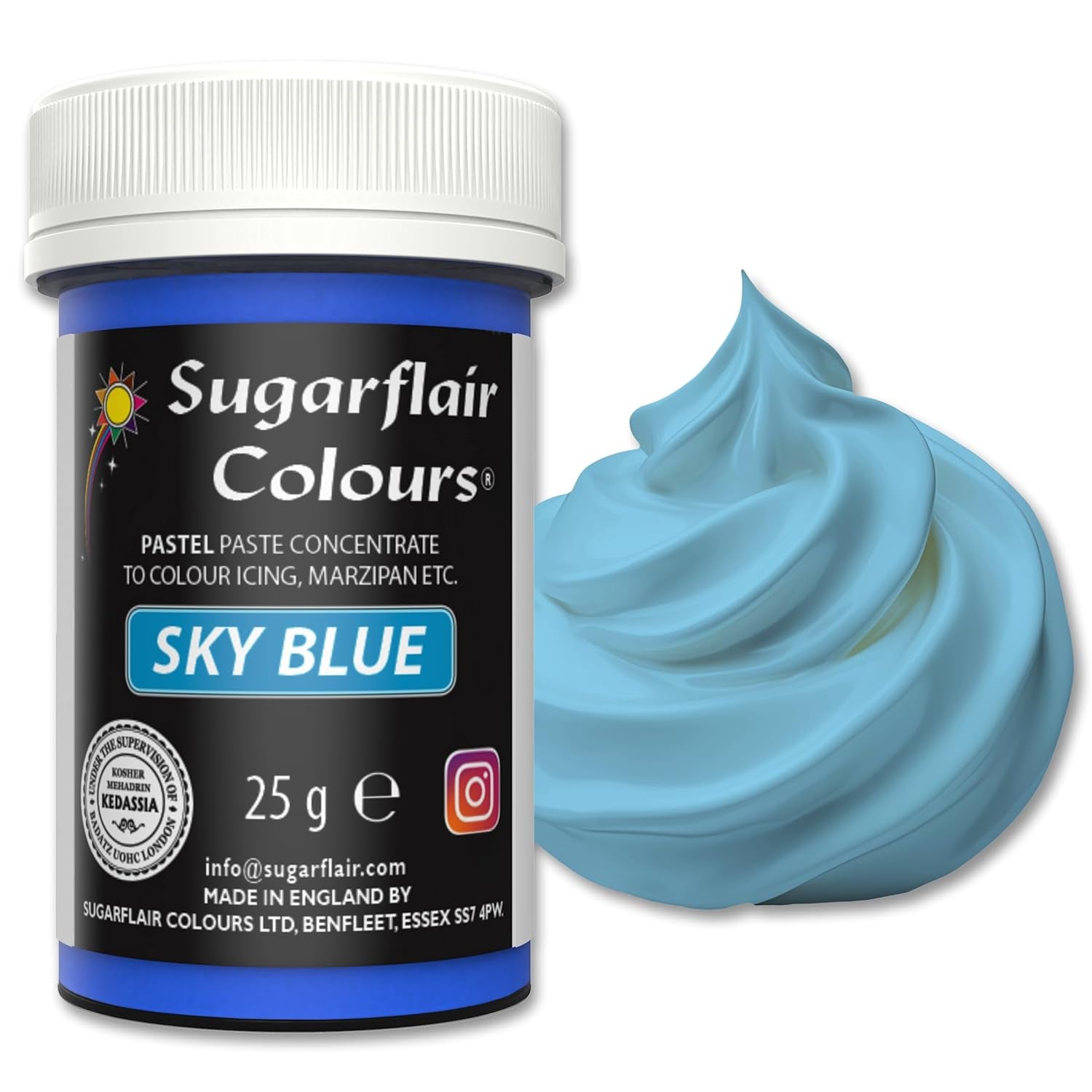 Potravinářské barvivo Sugarflair Paste Pastel Sky Blue, potravinářské barvivo na těstoviny, na fondán a marcipán, koncentrované barvy Spectral - 25 g