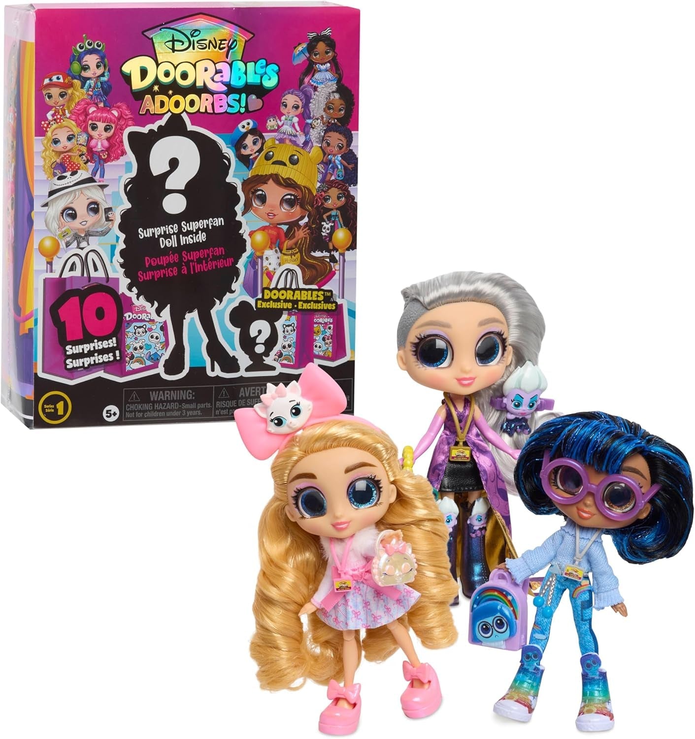 Sběratelské panenky Disney Doorables Adoorbs Series 1 s příslušenstvím, 14 cm, Módní panenka, Hračka od 5 let, Jen si hrajte