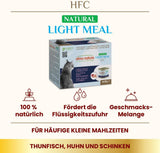 Almo Nature HFC Natural Light Meal - Nassfutter für Katzen - Thunfisch, Huhn & Schinken - Human-Grade, Glutenfrei - 50 g, 4er Pack