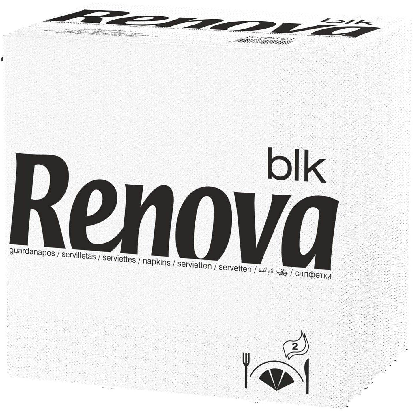 Velké bílé papírové ubrousky Renova, 75 ubrousků