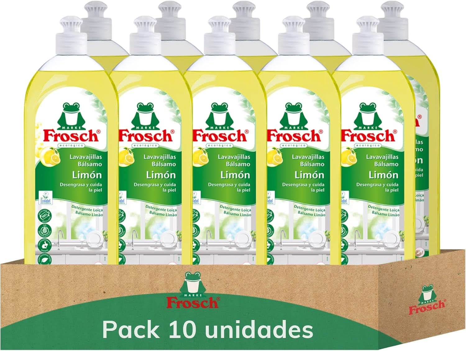 Tekutina na oplachování rukou, odmašťování a ochranu pokožky, dermatologicky testováno, 10 x 750 ml Naty Shop
