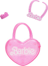 Módní panenka Barbie 71cm blondýnka s odepínacím oblečením Růžová top džínová sukně Kovbojské boty náhrdelník a kabelka HYT84