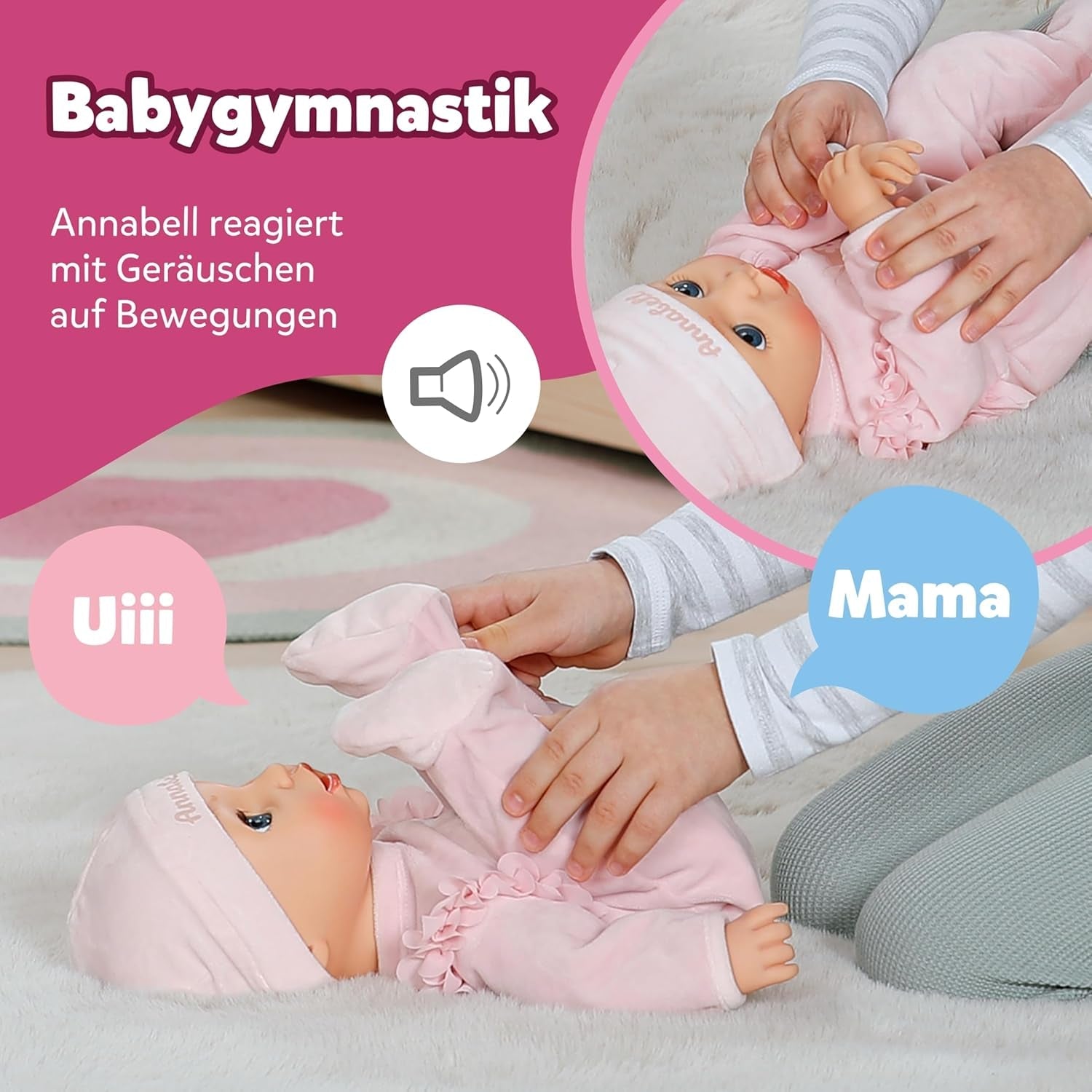 BABY Born Annabell 43 cm - Měkká panenka se 7 elektronickými funkcemi a zvukem - Vhodné pro děti od 3 let - Panenka obsahuje příslušenství - Vyžaduje baterie