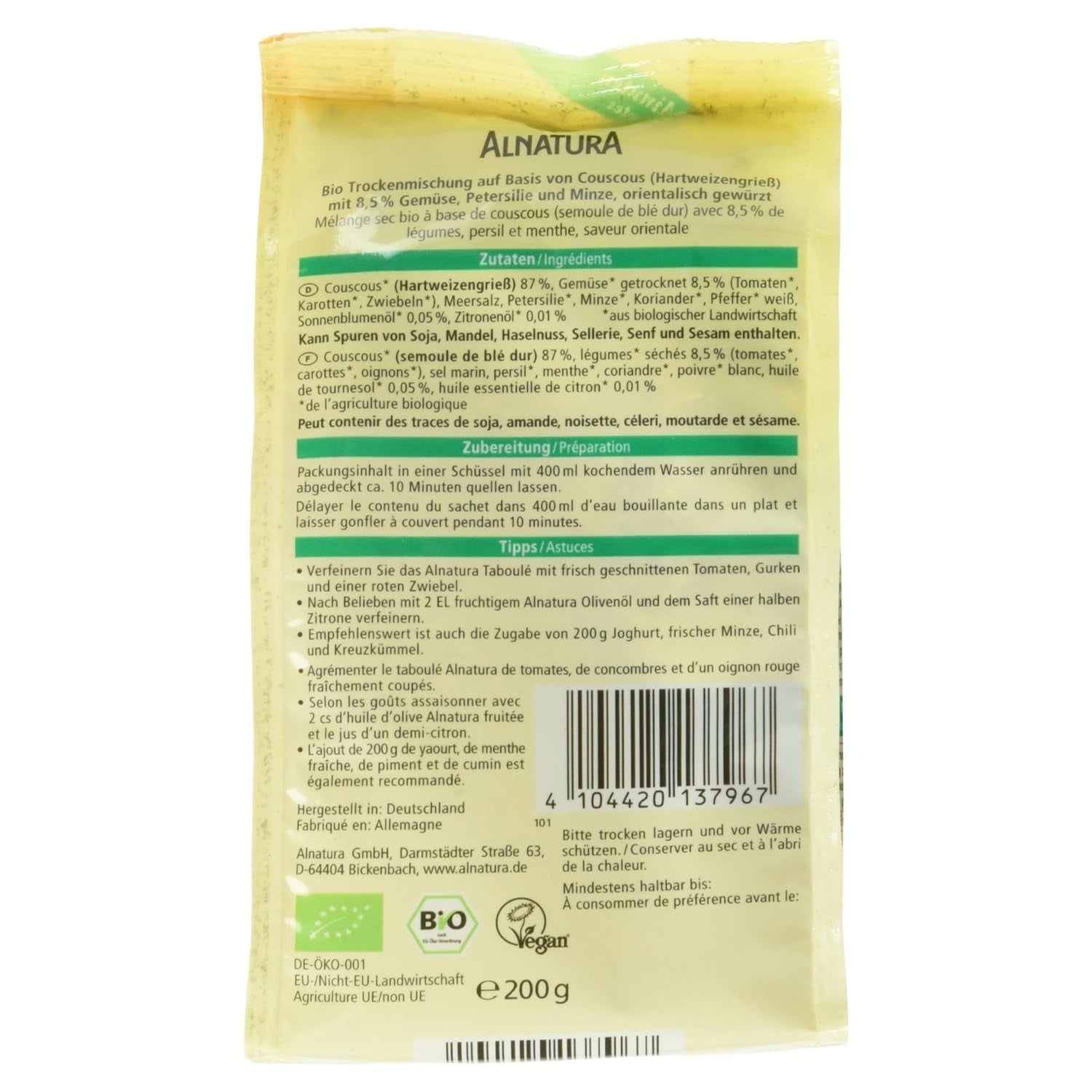 Bio taboule-kuskus-salát, 200g