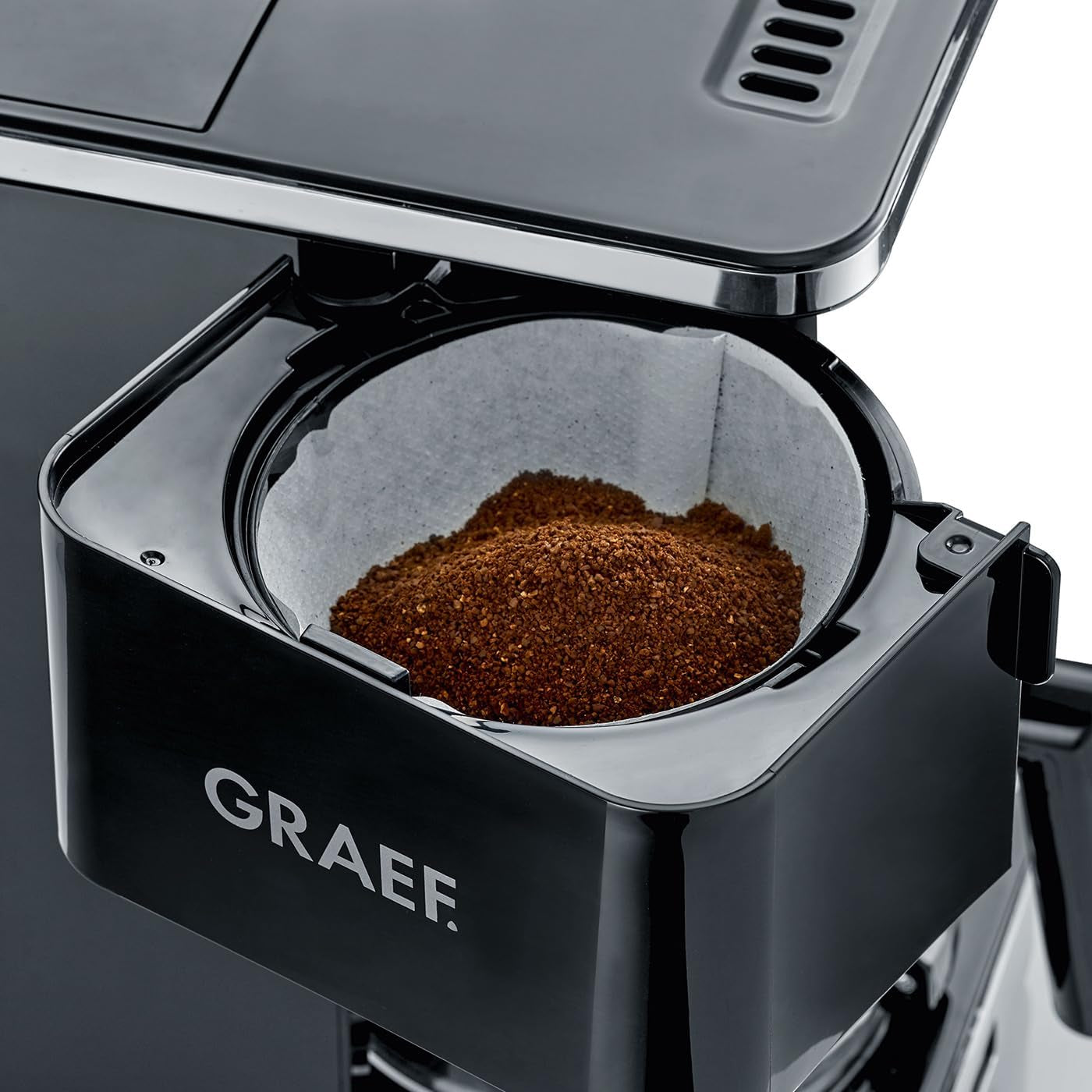 GRAEF. Filtr FK402 Espresso Machine Black, 1,25 l, funkce udržování teploty, časovač, funkce předinfuze, spařovací hlava pro optimální vývoj chuti, snadné použití