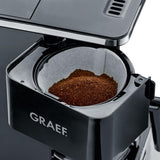 GRAEF. Filtr FK402 Espresso Machine Black, 1,25 l, funkce udržování teploty, časovač, funkce předinfuze, spařovací hlava pro optimální vývoj chuti, snadné použití