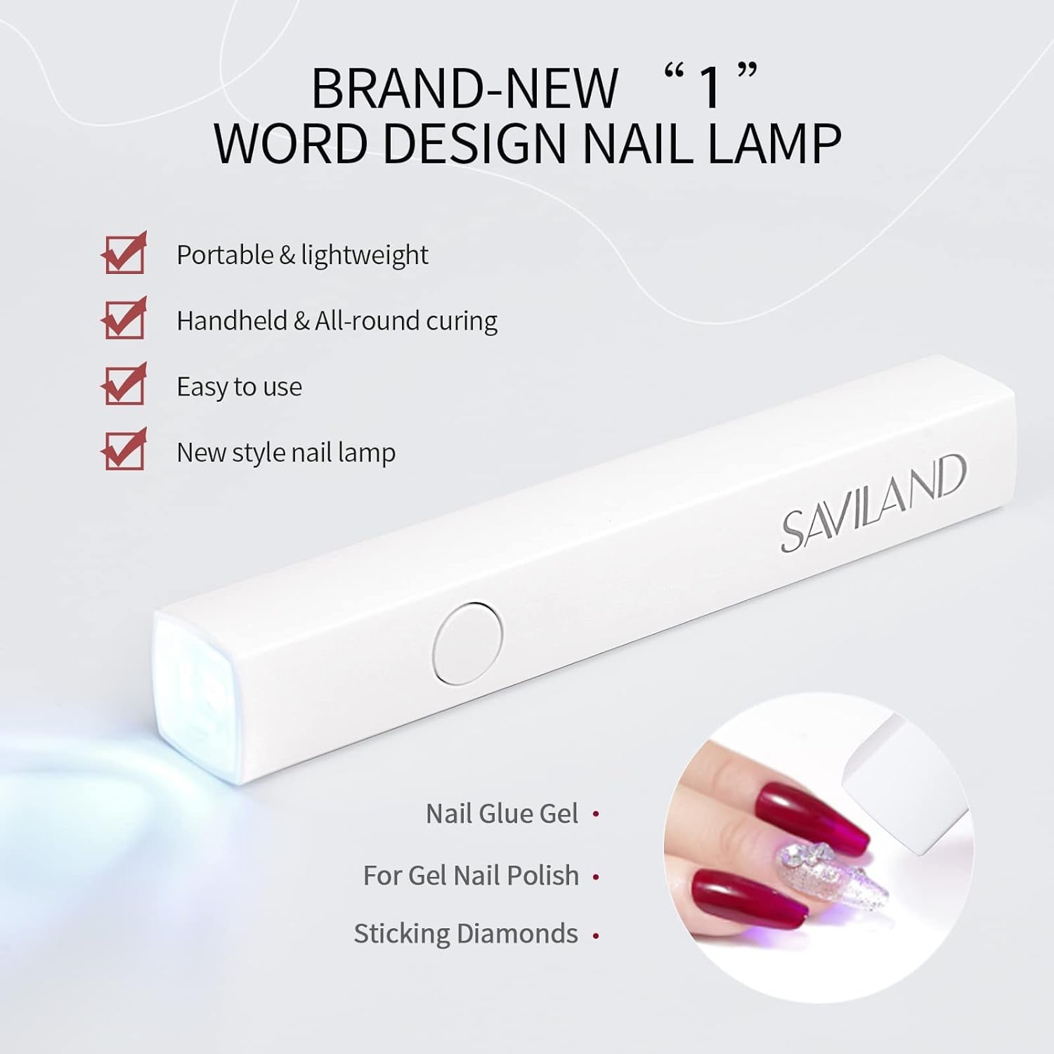 Saviland U V Lampe Für Gelnägel: Mini U V Lampe Für NägelSchützen Sie Die Haut Wiederaufladbar Klein LED Nagellack Trocknergerät Für Nagellack Aufbaugel Tipy na nehty Nagelkleber Geschenke Für Frauen
