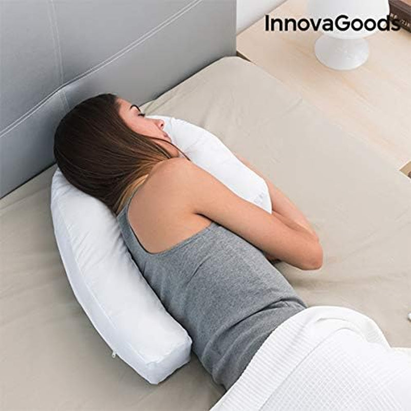 Innovagoods Ergonomický polštář ve tvaru U pro boční spáče, ideální pro těhotenství, podporuje klidné dýchání, omezuje chrápání, bavlna a polyester, bílý, 39 x 57 x 14 cm krční ortopedické polštáře Naty Shop