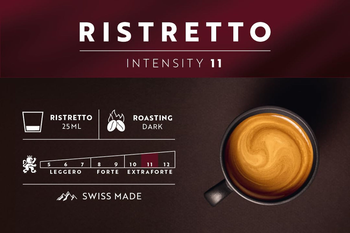 Café Royal Ristretto – kávové kapsle kompatibilní s Nespresso®, 100% Arabica, intenzivní, tmavé pražení, intenzita 11/12, Rainforest Alliance, 36 kapslí