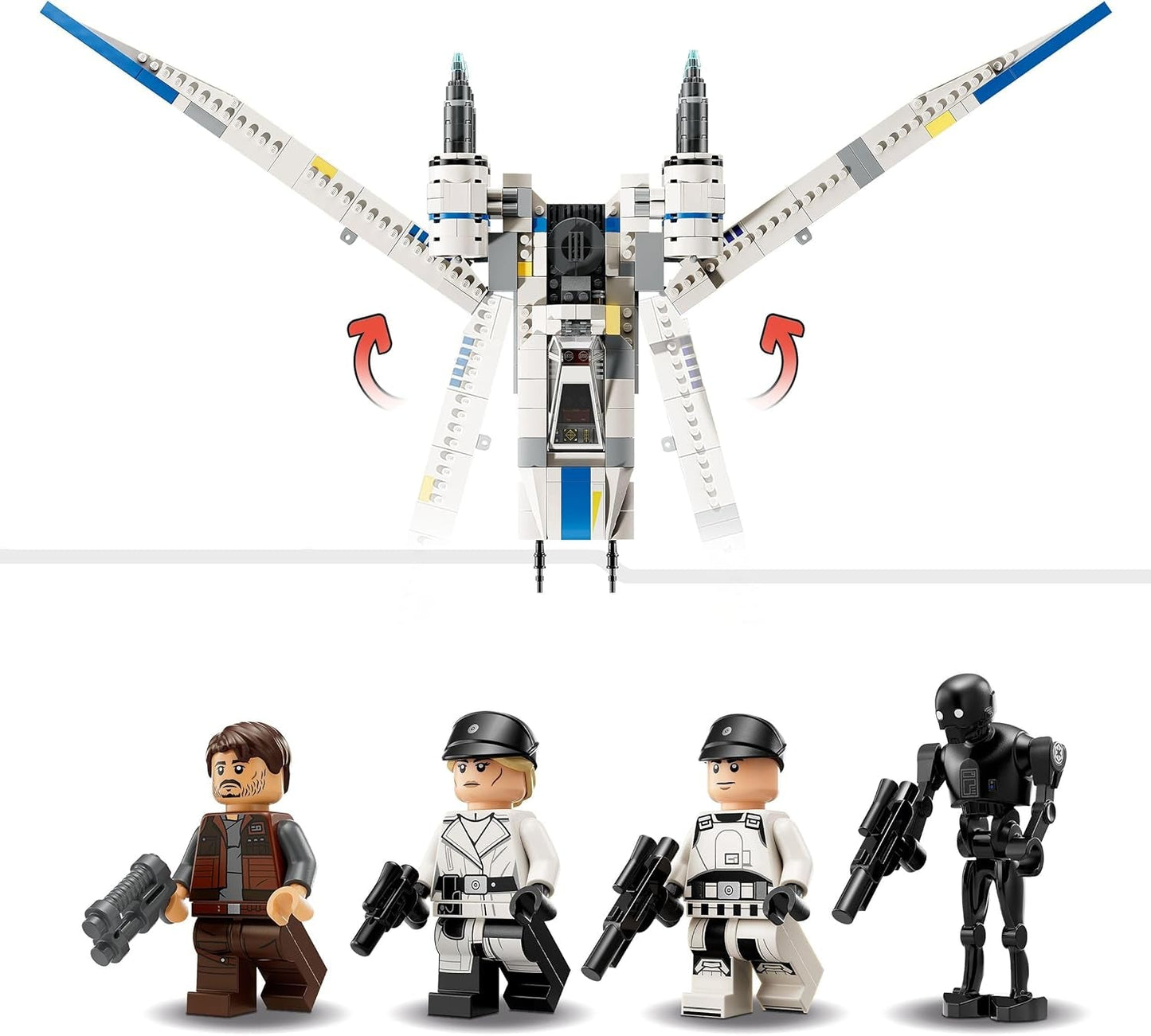 LEGO Star Wars 75399 Rebel U-Wing Starfighter – Hračka s funkcí otočného křídla a 3 minifigurkami včetně Cassiana Andora a figurky droida K-2SO – Dárek pro chlapce ve věku 8+ a fanoušky Andora 2. série Stavebnice Beuche den LEGO-Store