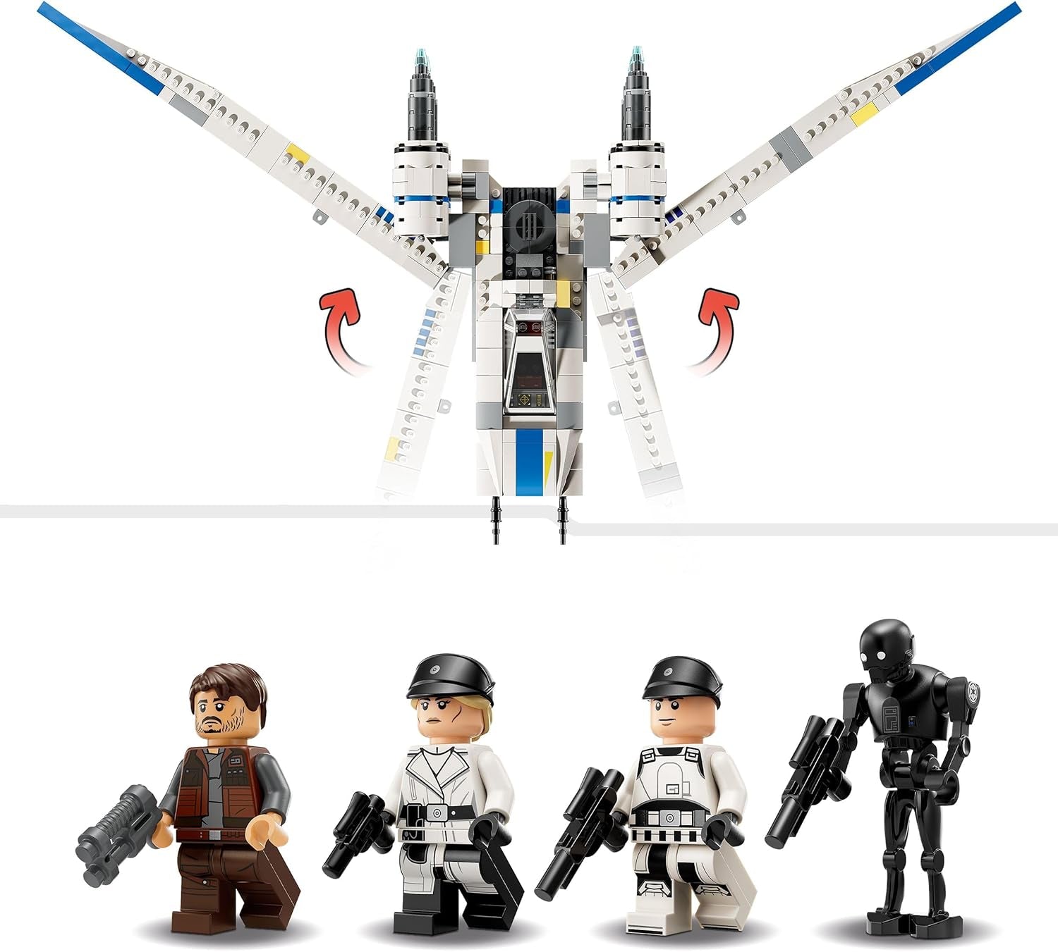 LEGO Star Wars 75399 Rebel U-Wing Starfighter – Hračka s funkcí otočného křídla a 3 minifigurkami včetně Cassiana Andora a figurky droida K-2SO – Dárek pro chlapce ve věku 8+ a fanoušky Andora 2. série Stavebnice Beuche den LEGO-Store