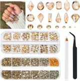2630ks AB Crystal šumivé kameny na nehty, 120 12 typů Velké šumivé kameny + 2510 6 velikostí Kulaté skleněné kamínky K9 na nehty, kamínky, vzory na nehty, kouzla na nehty pro Face Art