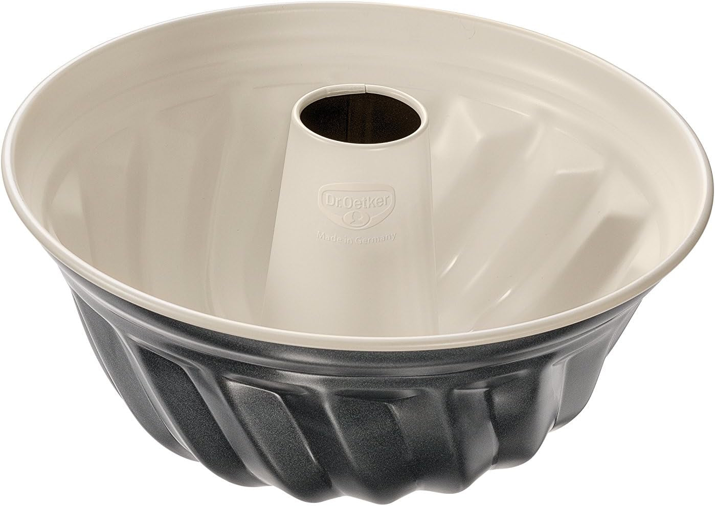 Dr. Oetker Gugelhupfform Ø 22 Cm BACK-TREND, Backform Für Gugelhupf, Runde Bundform Aus Stahl Mit Keramisch Verstärkter Antihaft-Beschichtung (Farbe: Creme/Anthrazit), Menge: 1 Stück Formy a plechy na pečení Naty 22 Gugelmhupf